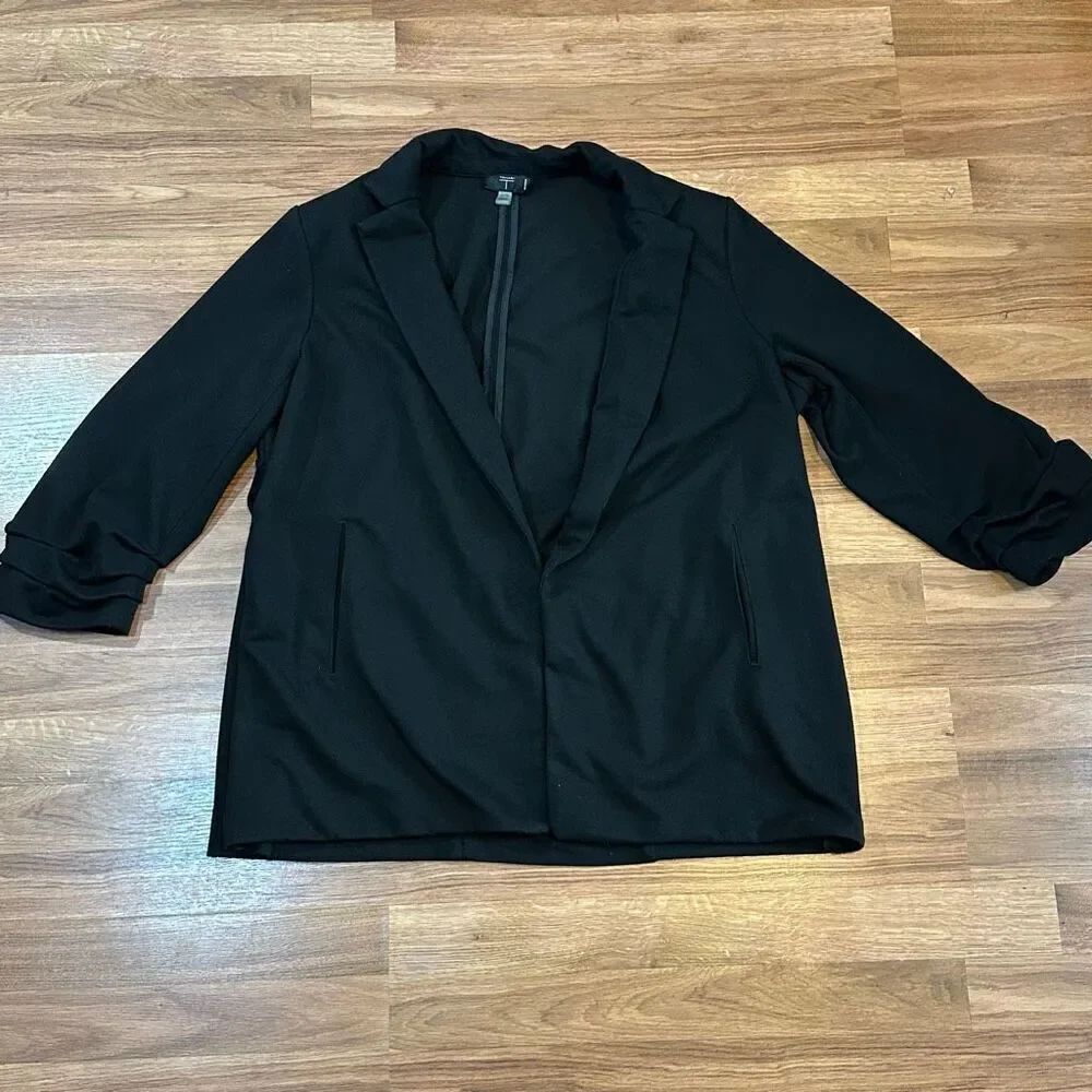 Tahari Blazer Cardigan Sweater Black Open Front | Women Size 2XL